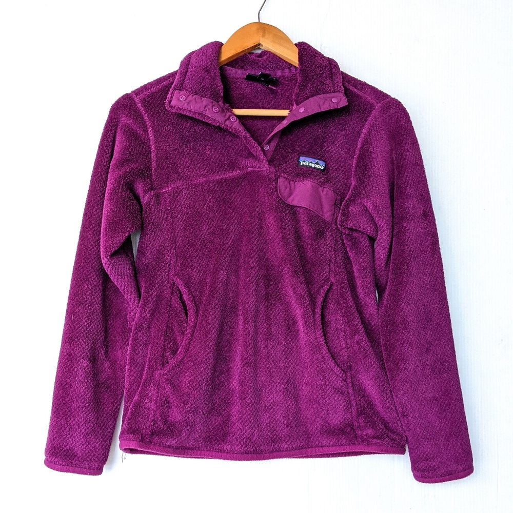 PATAGONIA Synchilla Retool Snap-T Purple Fleece pull-over jacket Size Small